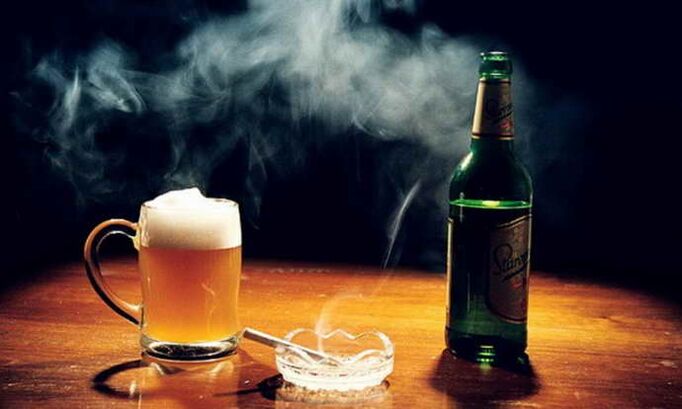 alcohol and smoking as the cause of breast osteochondrosis